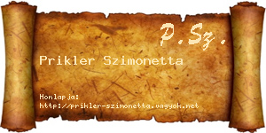Prikler Szimonetta névjegykártya